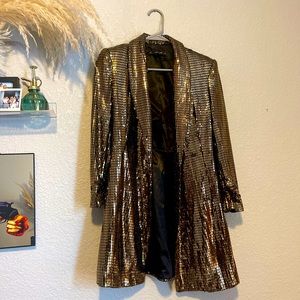 Gold sequin Zara blazer